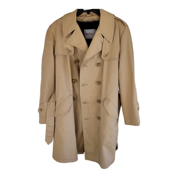 Mr. Chips vintage men's classic trench coat with Removable fur lining - Picture 7 of 14